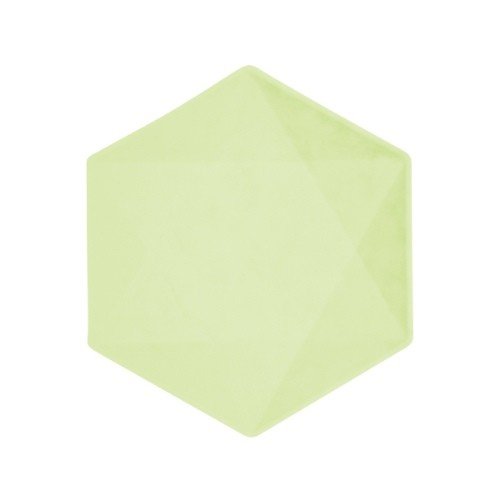 EKO - papírové talíře Hexagonal - Vert Decor, pastelově zelené - 20,8 x 18,1 cm, 6ks