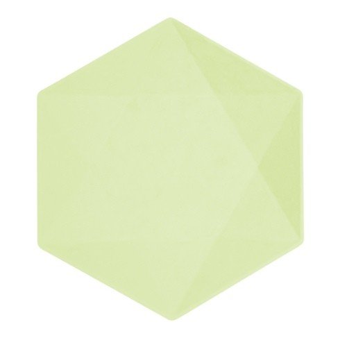 EKO - papírové talíře Hexagonal - Vert Decor, pastelově zelené - 26,1 x 22,6 cm, 6ks