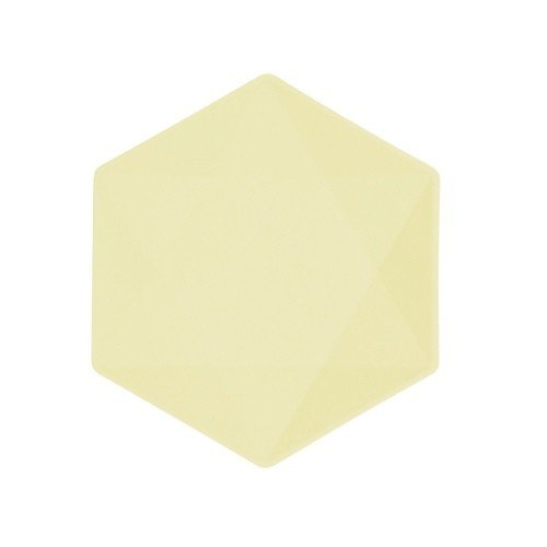 EKO - papírové talíře Hexagonal - Vert Decor, pastelově žluté - 20,8 x 18,1 cm, 6ks