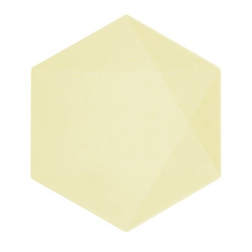 EKO - papírové talíře Hexagonal - Vert Decor, pastelově žluté - 26,1 x 22,6 cm, 6ks