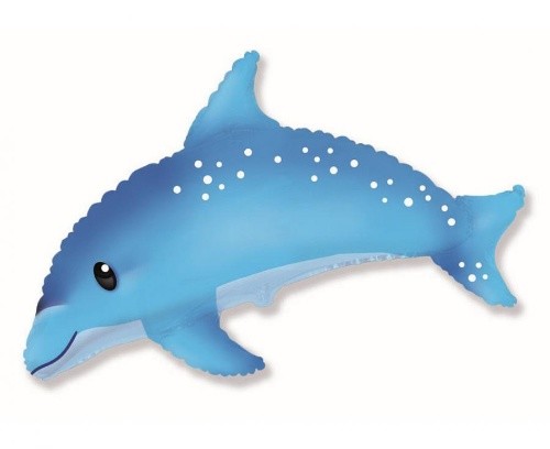 Foliový balonek - modrý delfín - 96 cm