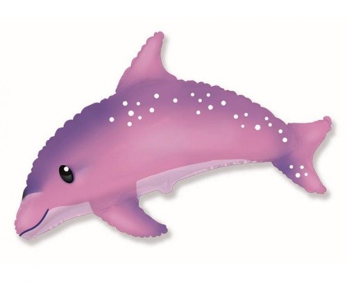Foliový balonek - růžový delfín - 96 cm