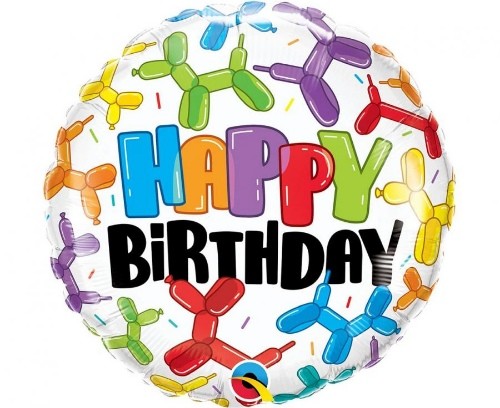 Foliový balonek balonkový pejsci - Happy Birthday - 45 cm