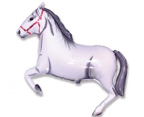 Foliový balonek bílý kůň 105 x 75 cm