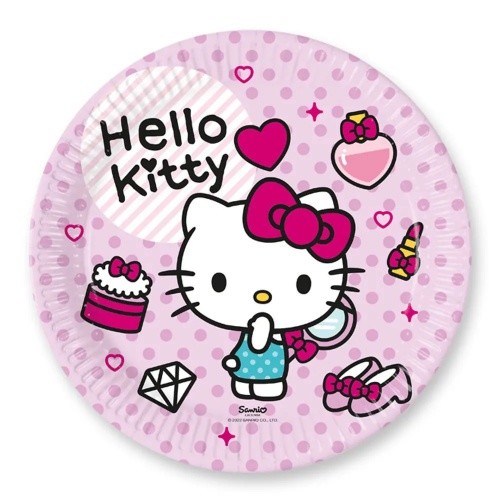 Party papírové talířky - Hello Kitty 23 cm