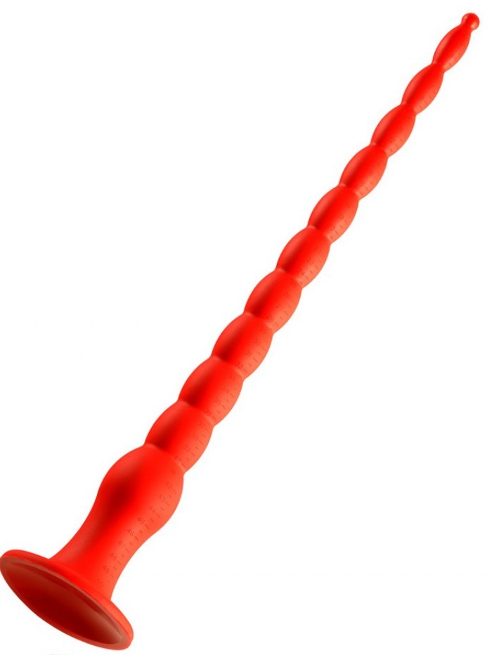 Long Stretch Worm Dildo N°4 (50 x 5,2 cm) Red