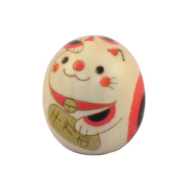 Japonská kočka štěstí Kokeshi Tamago Maneki Neko, 3,5 cm