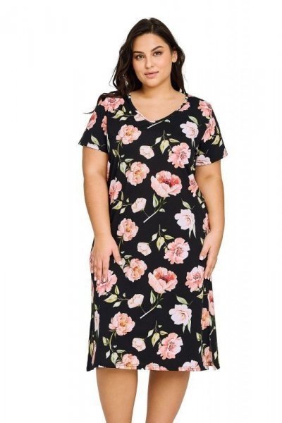 Taro Peony 3160 01 Noční košilka 2XL černá