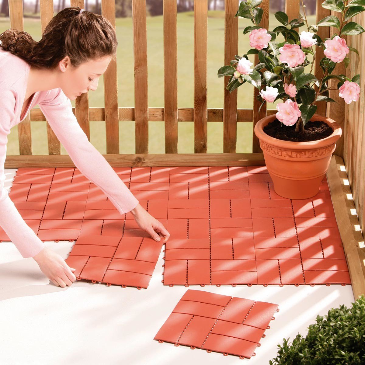 RUCO Sada terasových plastových dlaždic, 8 ks