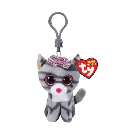 TY Beanie Boos KIKI, Clip - šedá kočka