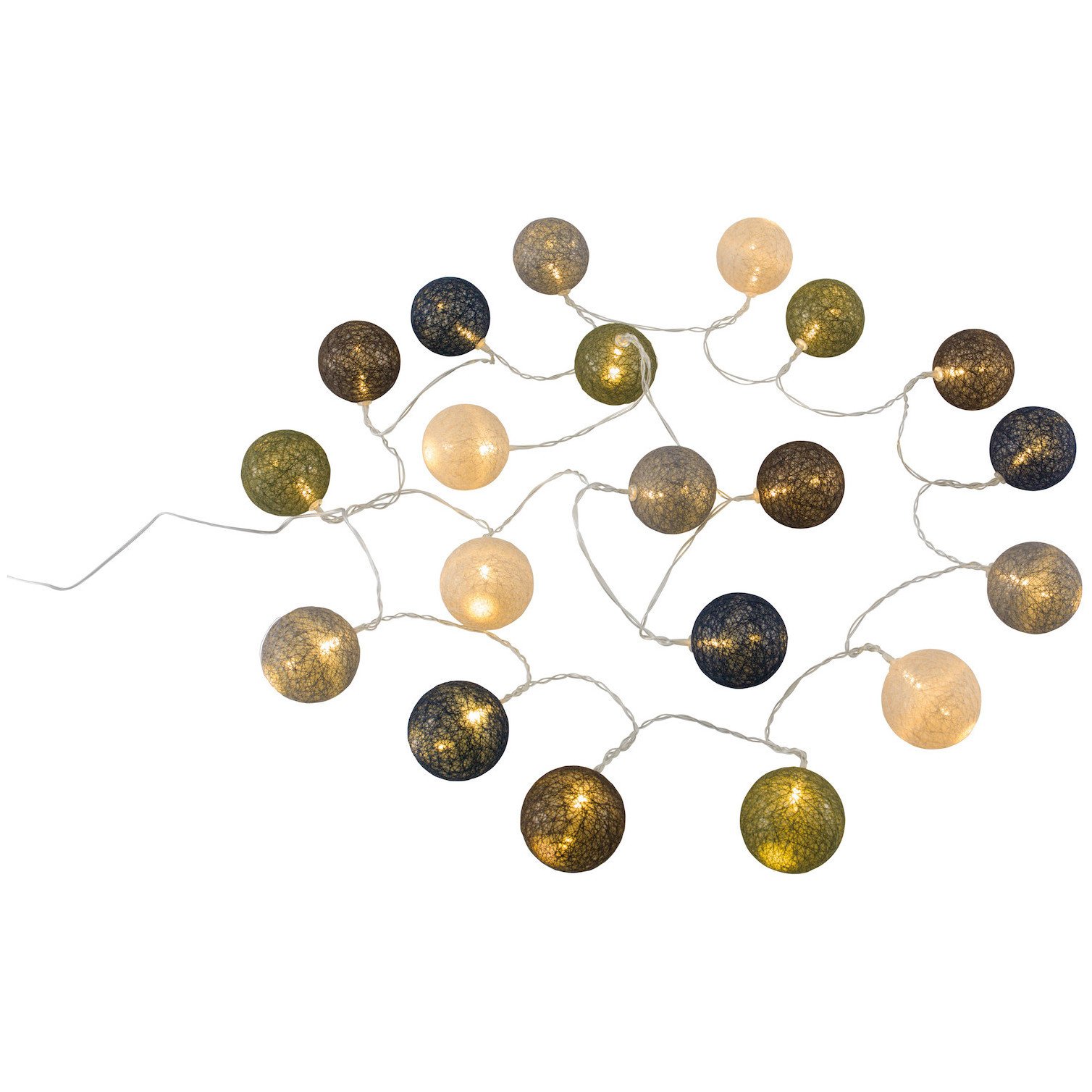 Světelný řetěz Outwell Alpha Cotton Light Chain Barva: hnědá/modrá