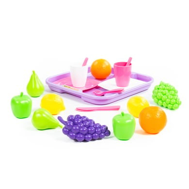 Wader Quality Toys Sada nádobí s ovocem na tácku, 21 kusů.