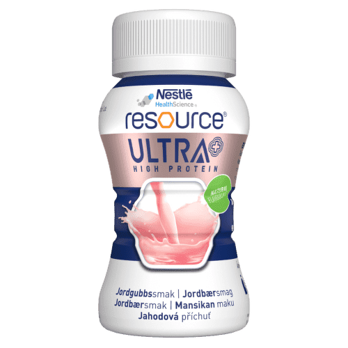 RESOURCE ULTRA + HIGH PROTEIN JAHODOVÁ PŘÍCHUŤ perorální roztok 4X125ML