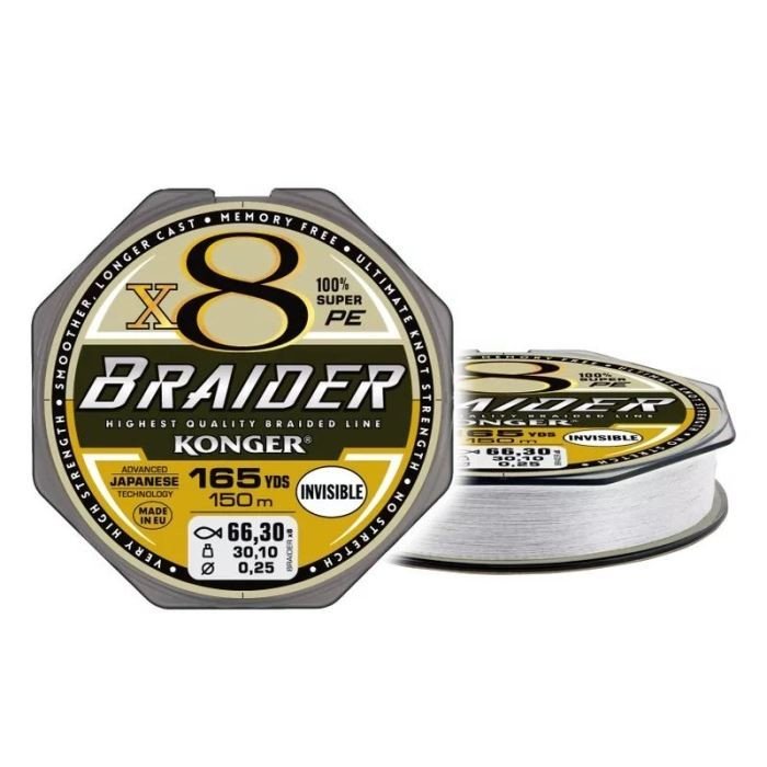 Pletená šňůra X8 INVISIBE 0,08m/150m