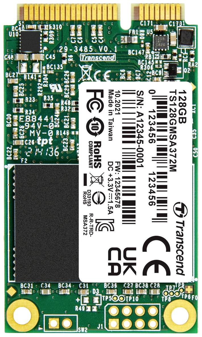 Transcend MSA372M 128 GB interní mSATA SSD pevný disk SATA III Retail TS128GMSA372M