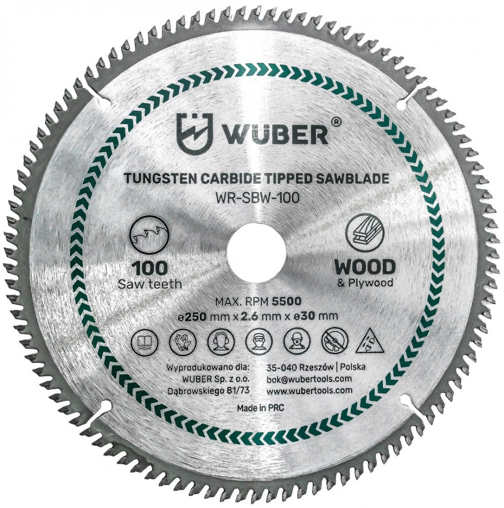 WUBER Pilový kotouč 250x2,6x30mm 100zubů W60071
