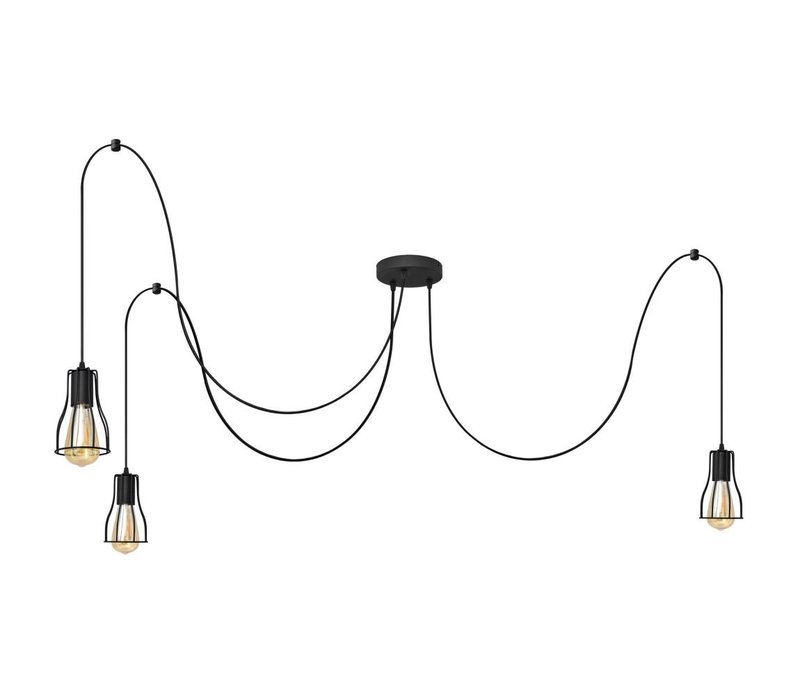 Lustr na lanku TUBE LONG 3xE27/15W/230V černá
