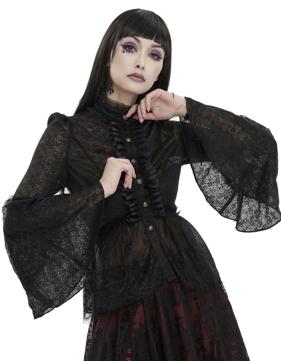 košile dámská s dlouhým rukávem DEVIL FASHION - Gothic Daily XS
