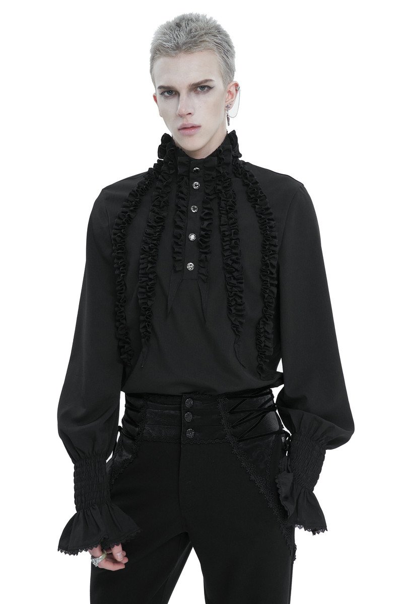 košile pánská  DEVIL FASHION - Black Chiffon S