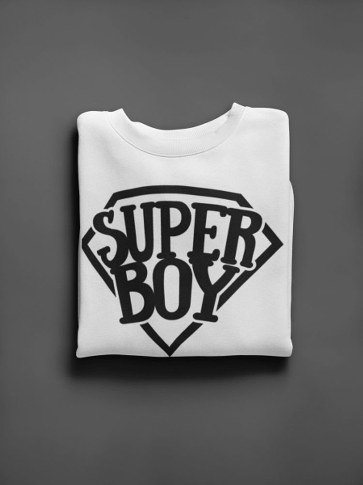 KIDSBEE Super dětská klučičí mikina Super Boy - bílá, vel. 98