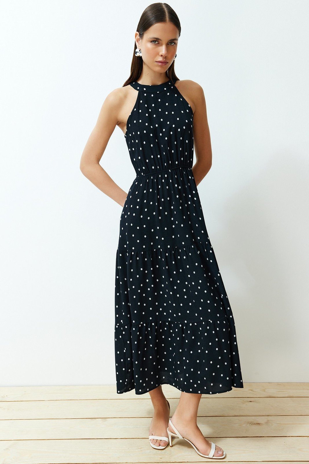 Trendyol Black Woven Midi Dress