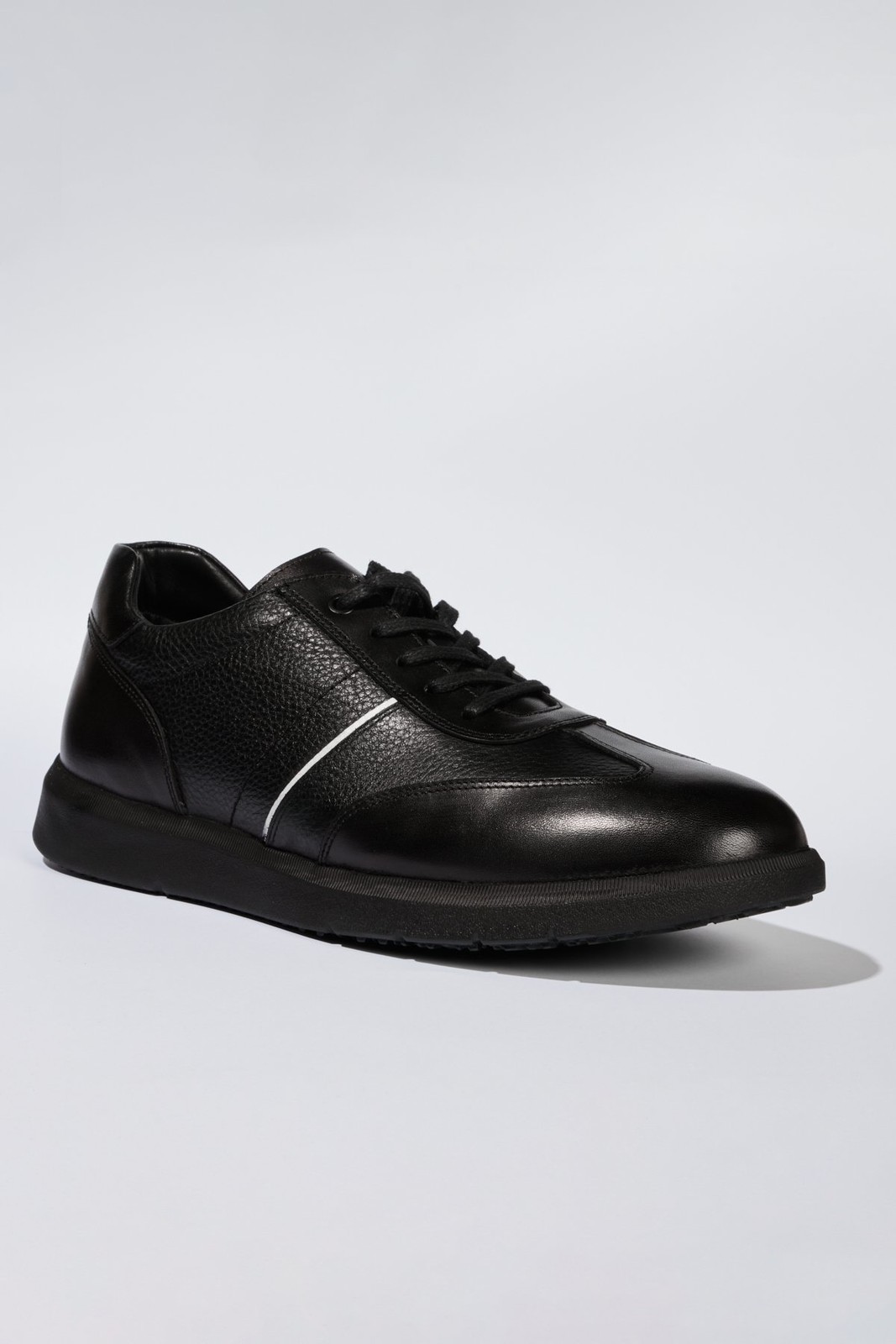 ALTINYILDIZ CLASSICS Men's Black 100% Leather Sneaker Shoes