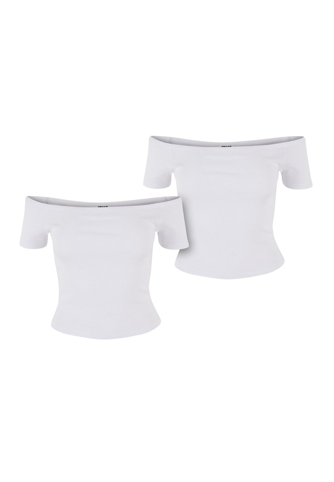 Dámské tričko Organic Off Shoulder Rib - 2 Pack bílé+bílé