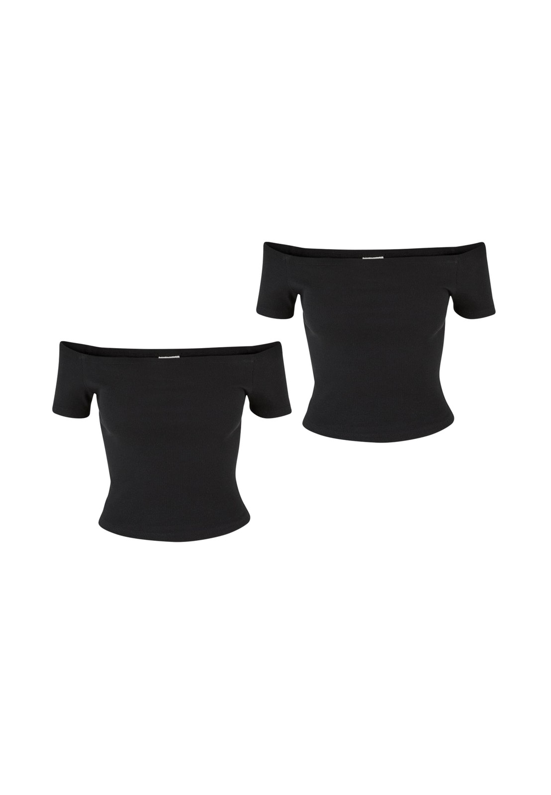 Dámské tričko Organic Off Shoulder Rib - 2 Pack černé+černé