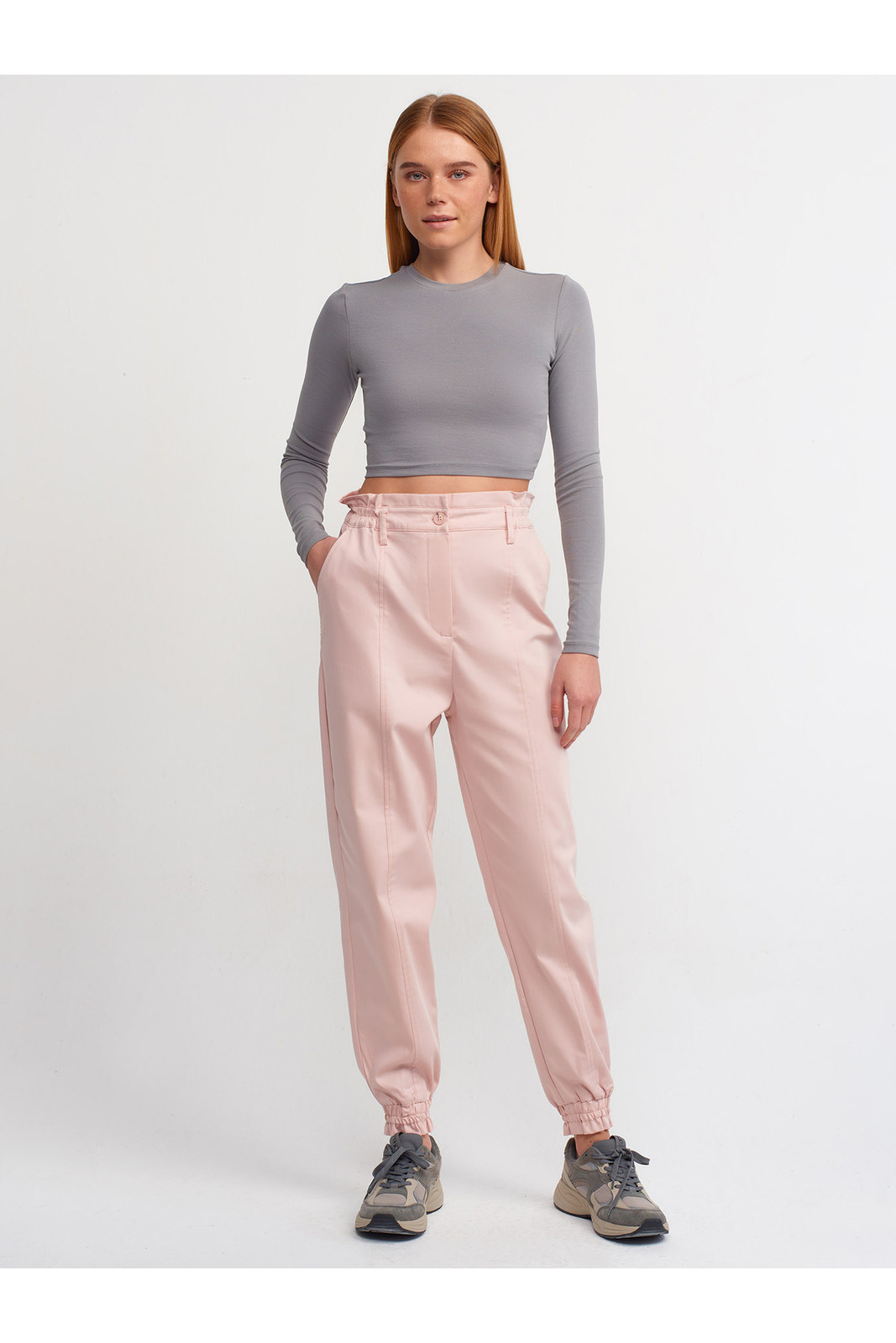 Dilvin 71107 Cupped Jogging Trousers-Powder