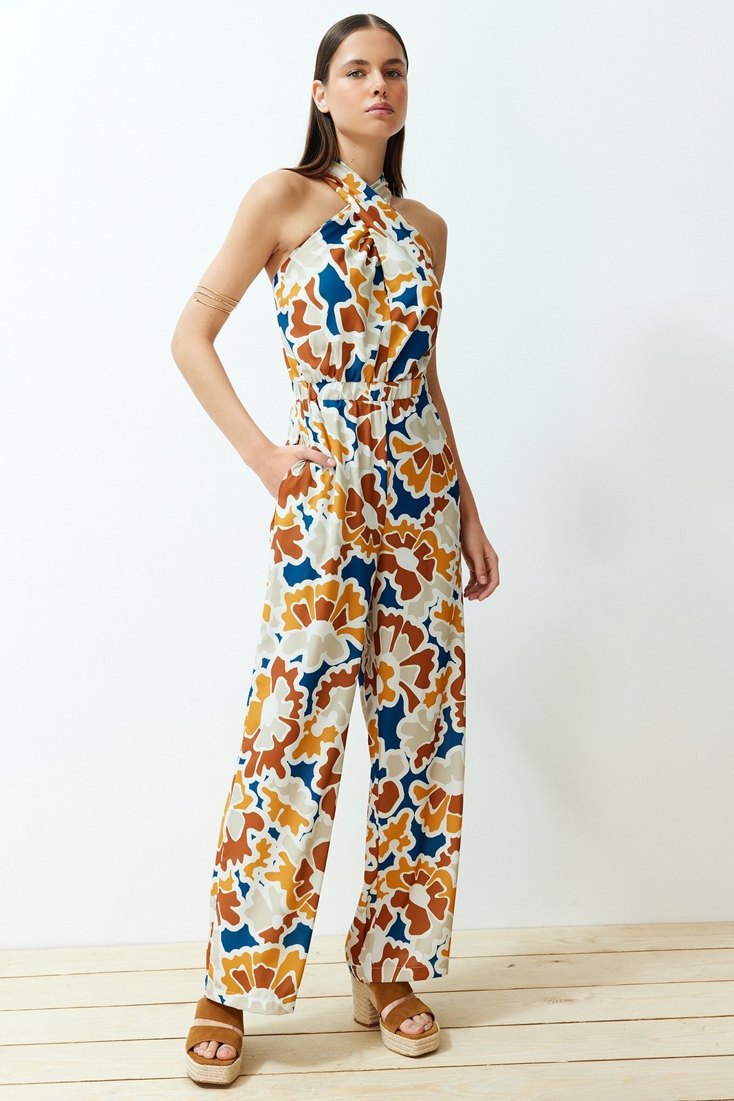 Trendyol Limited Edition Multicolor Patterned Maxi Jumpsuit