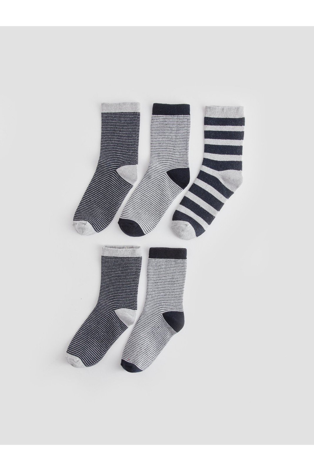 LC Waikiki 5-Piece Striped Boy's Crew Neck Socks