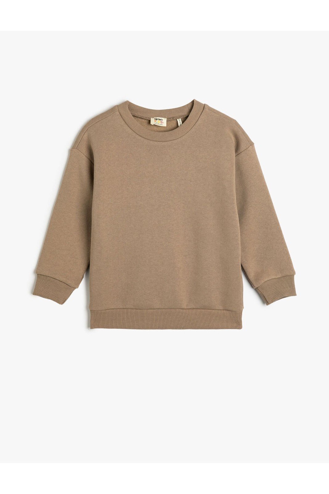 Koton Basic Sweatshirt Long Sleeve Crew Neck Raised