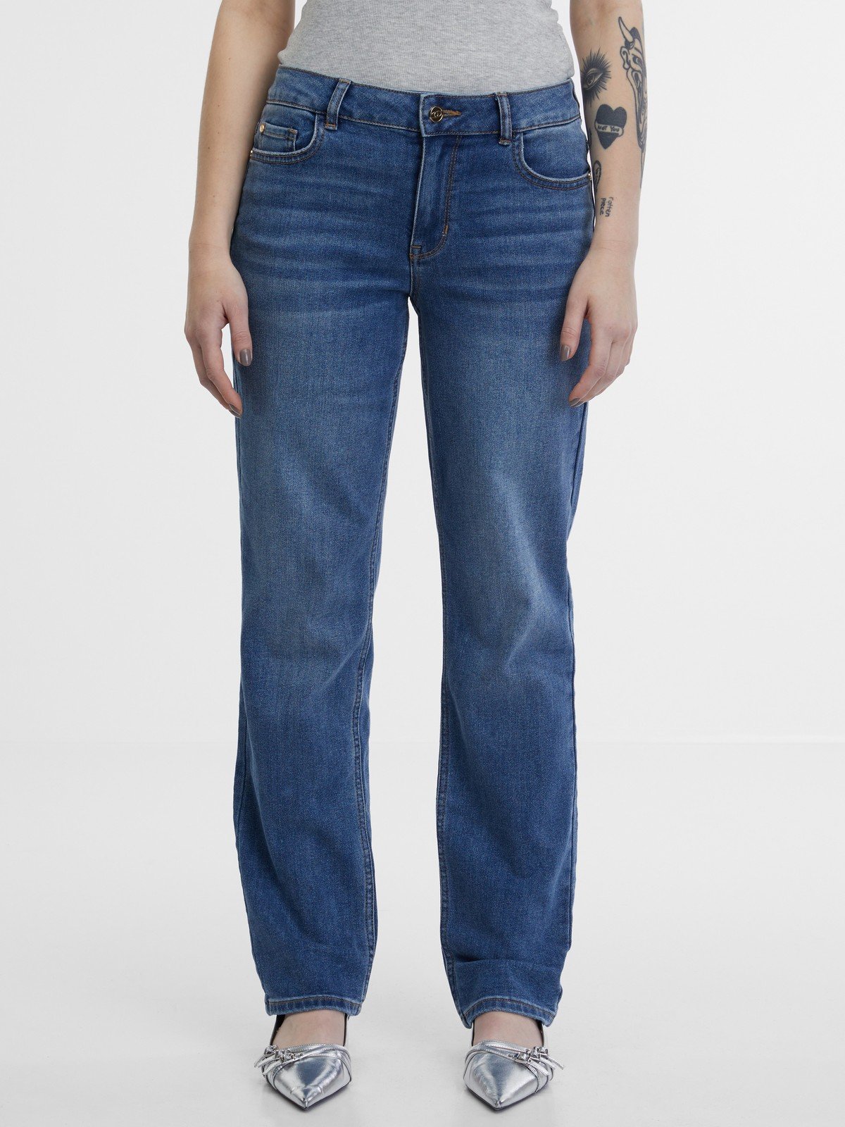 Orsay Tmavě modré dámské straight džíny - Dámské