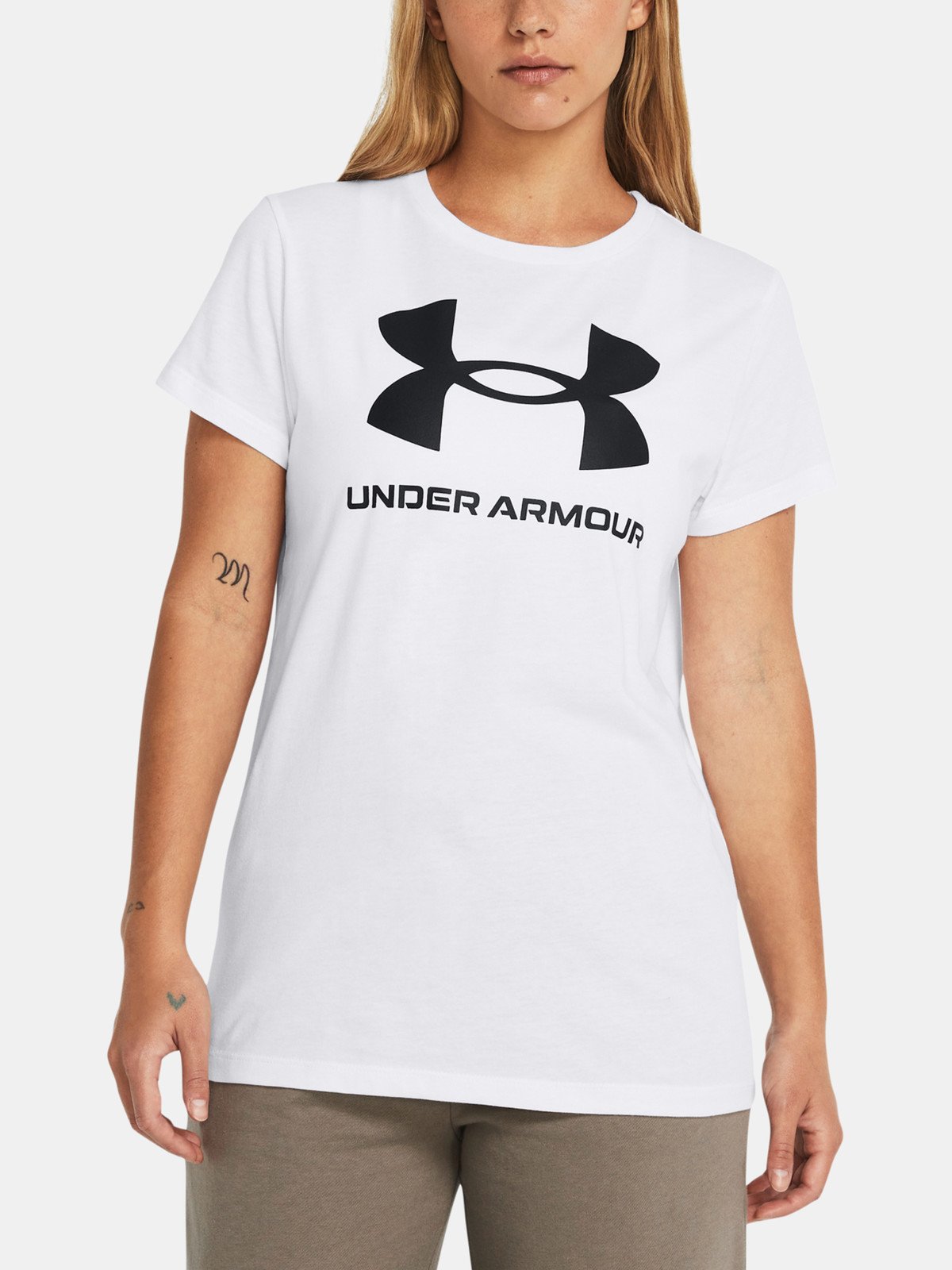 Under Armour Tričko UA W SPORTSTYLE LOGO SS-WHT - Dámské