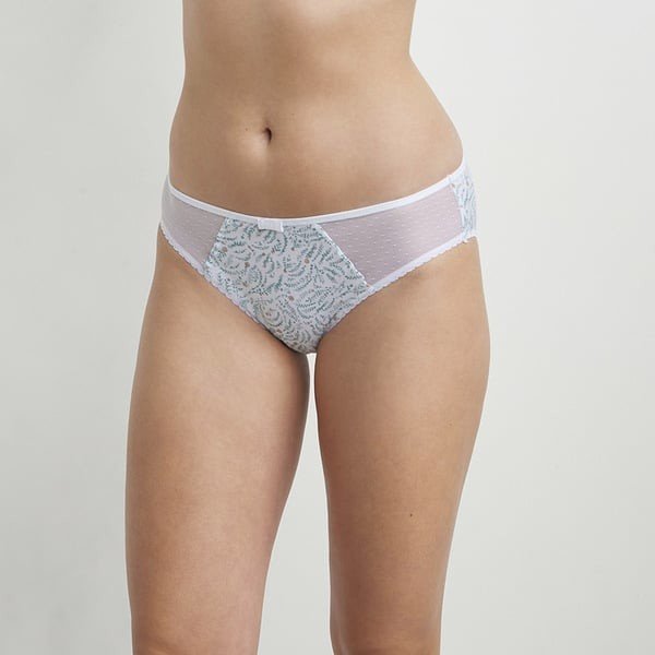 DIM GENEROUS COTTON BIO SLIP - Women's bio cotton panties - white - blue