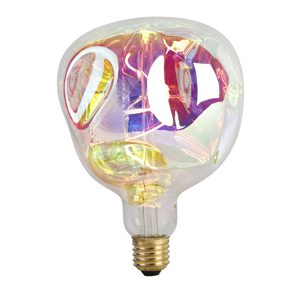 E27 dimbare LED lamp G125 regenboog 4W 200 lm 1800K