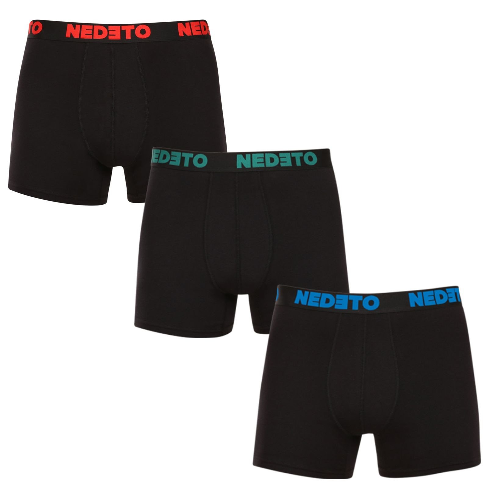 3PACK pánské boxerky Nedeto černé (3NB003b) XL