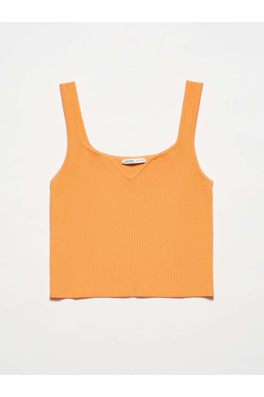 Dilvin 10384 Square Neck Decollete Knitwear Undershirt-Orange