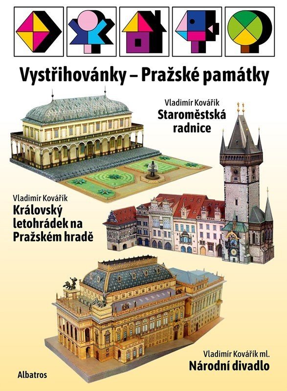 Vystřihovánky - Pražské památky (Národní divadlo, Staroměstská radnice, Letohrádek královny Anny) - Josef Kropáček