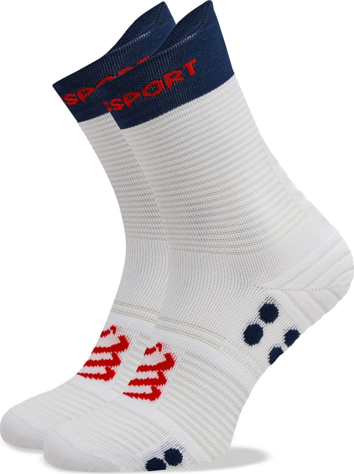 Klasické ponožky Unisex Compressport Pro Racing V4.0 Run High XU00046B White/Blues