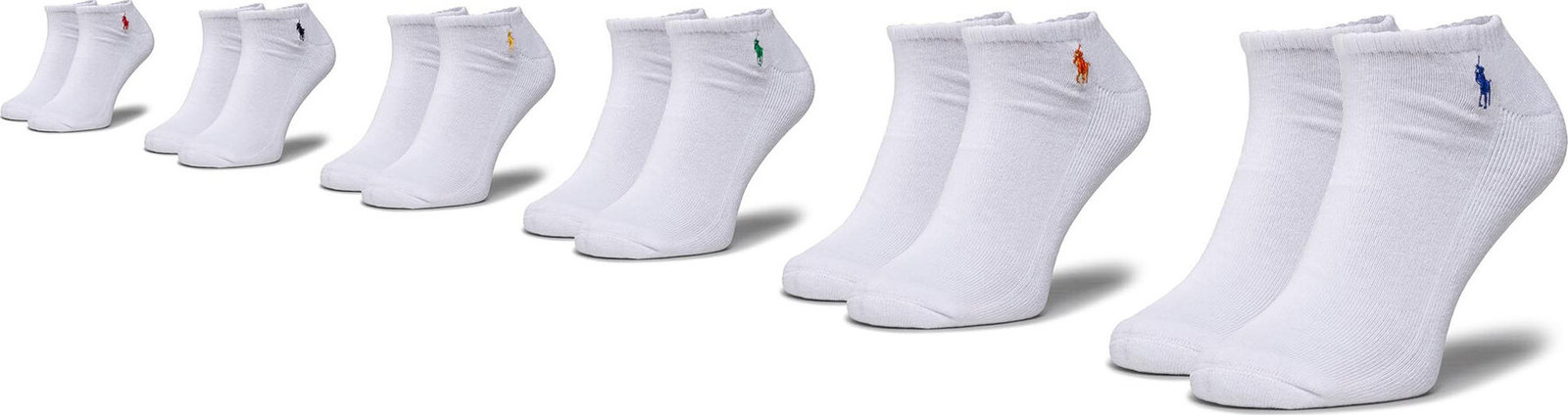 Sada 6 párů dámských nízkých ponožek Polo Ralph Lauren 449799739002 r.OS White