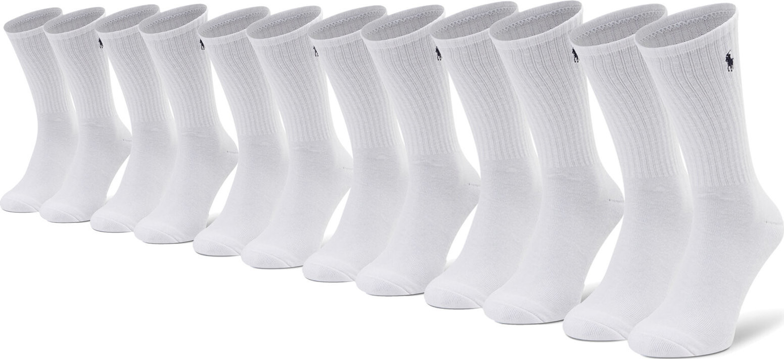 Sada 6 párů pánských vysokých ponožek Polo Ralph Lauren Classic 449723763001 White