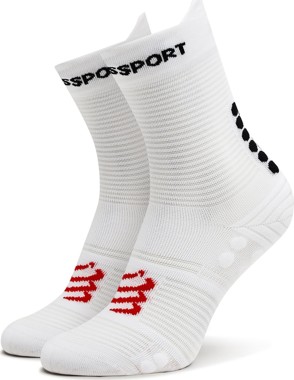Klasické ponožky Unisex Compressport Pro Racing V4.0 Run High XU00046B White/Black