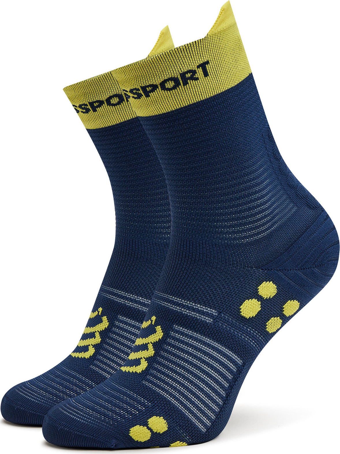 Klasické ponožky Unisex Compressport Pro Racing V4.0 Run High XU00046B Blues/Green Sheen