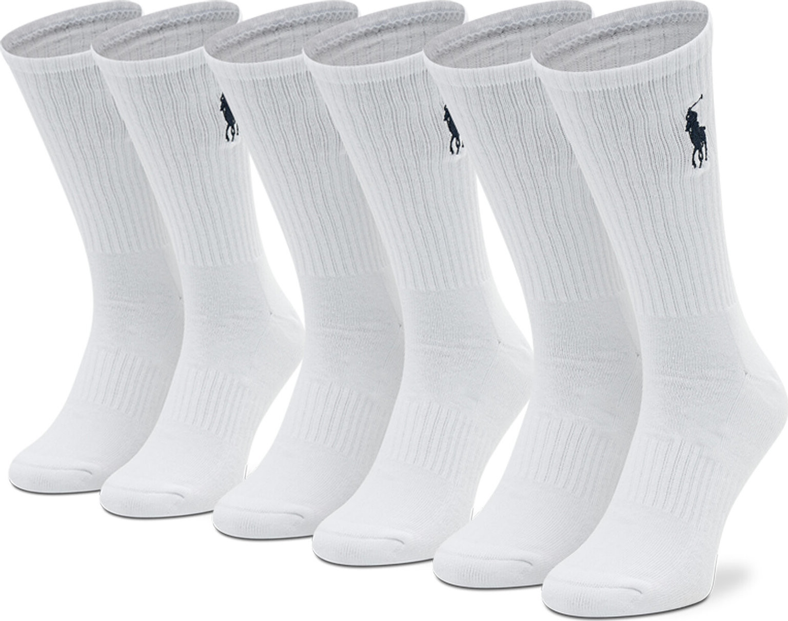 Sada 3 párů vysokých ponožek unisex Polo Ralph Lauren 449858064001 White