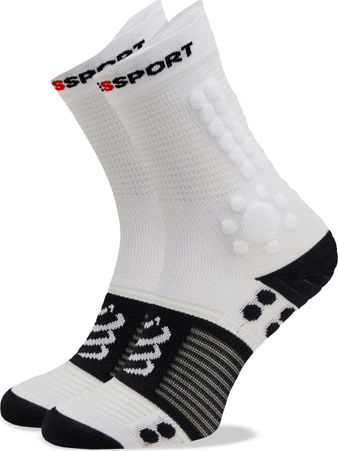 Klasické ponožky Unisex Compressport Pro Racing V4.0 Trail XU00048B White/Black
