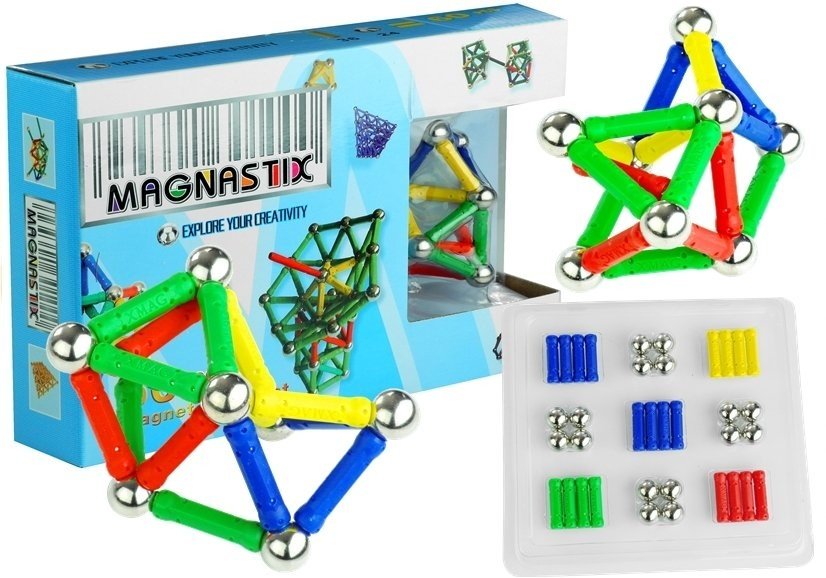 mamido Magnetická stavebnice Magnastix 60 dílů