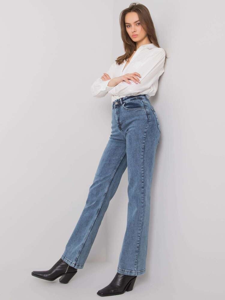 Fashionhunters Modré mom jeans 26