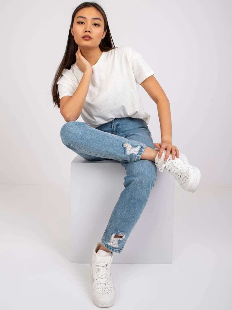 Fashionhunters Ecru dámské bavlněné tričko Honorine MAYFLIES Velikost: S.