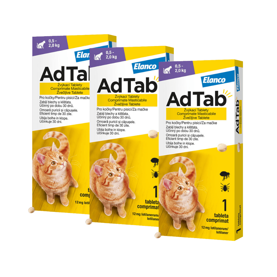 Adtab pro kočky (0.5-2kg) 12mg 3 žvýkací tablety